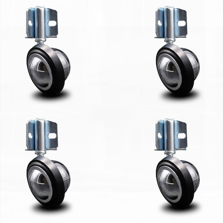 Service Caster 3 Inch Bright Chrome Soft Tread Ball Caster - Corner Mount Bracket, 4PK SCC-GR01S30-DCR-BC-71678-4-CB90-4